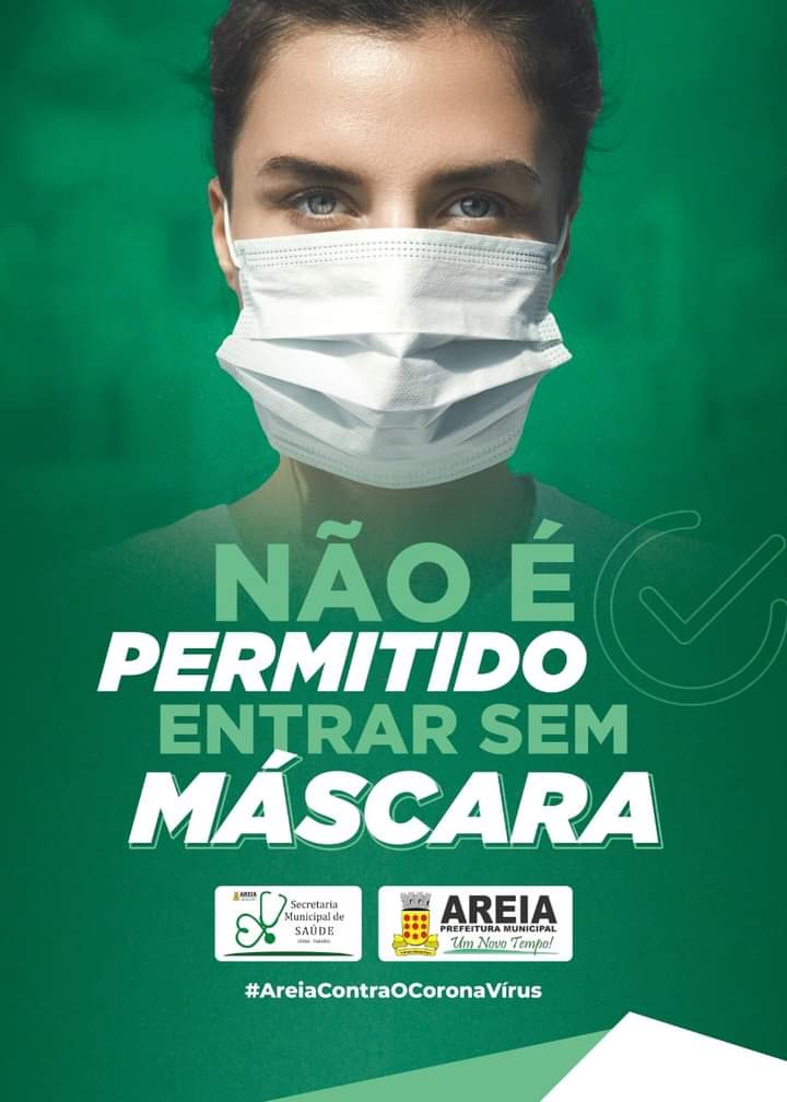 Secretaria de Saúde informa a população que está proibida a entrada sem máscara em estabelecimentos comerciais