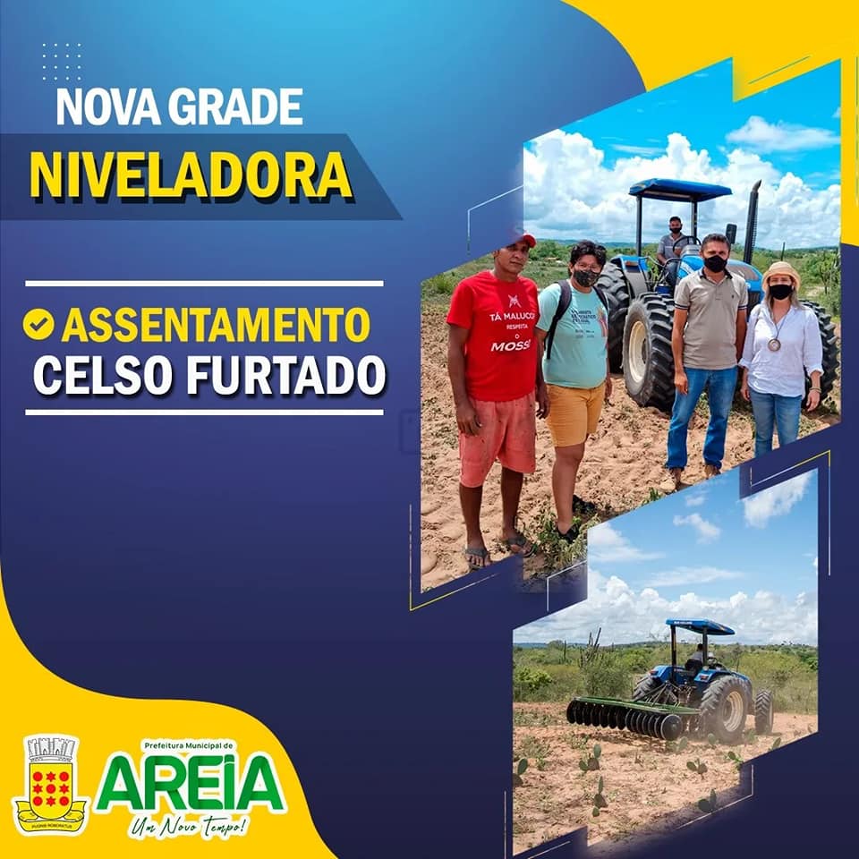 Secretaria de Agricultura de Areia inicia trabalhos com a nova grade niveladora adquirida pela administração do município