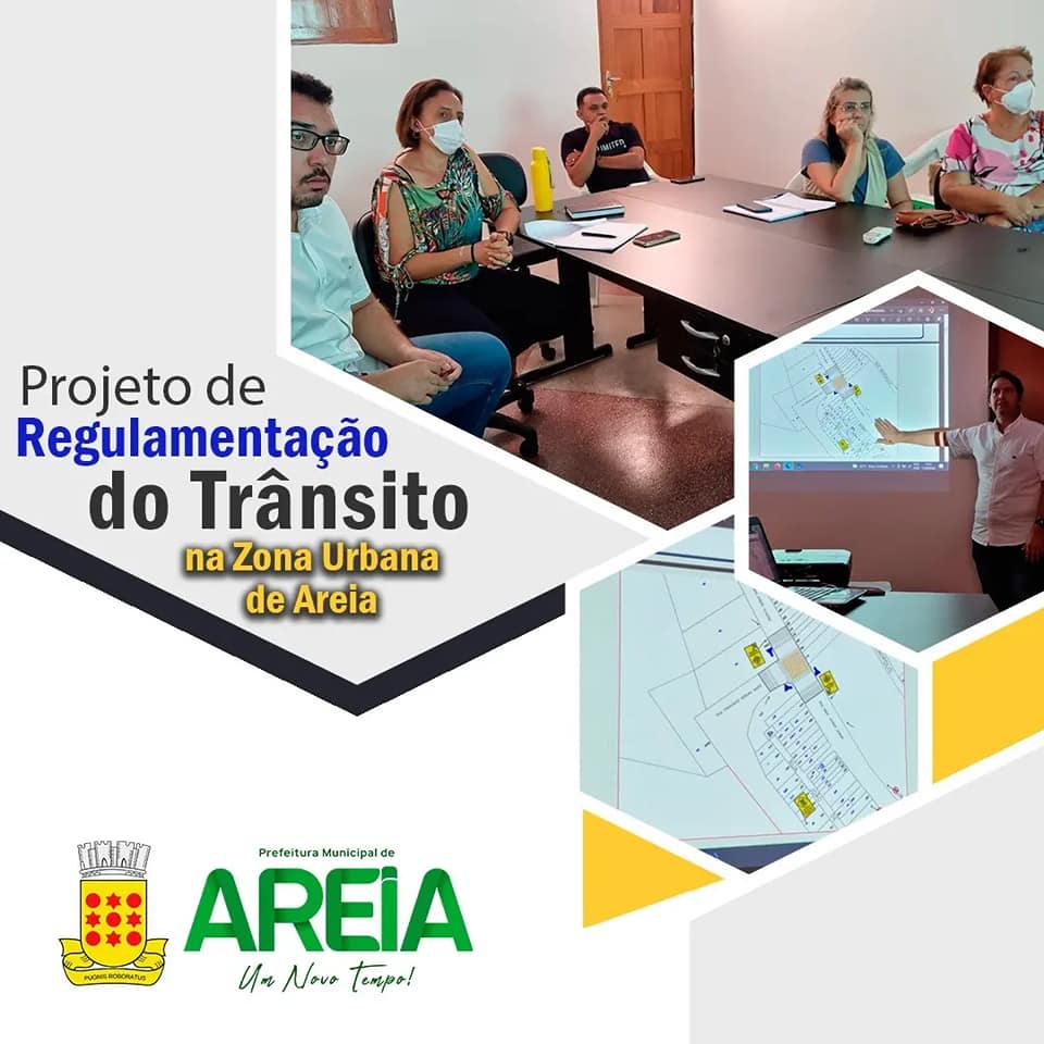 Prefeitura de Areia prepara projeto de regulamentação do trânsito na zona urbana do município