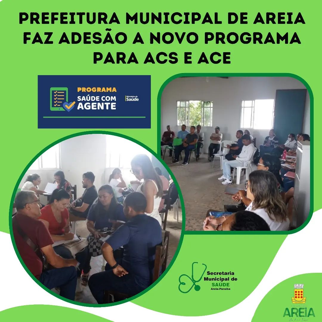 Prefeitura de Areia faz adesão a novo programa para ACS e ACE