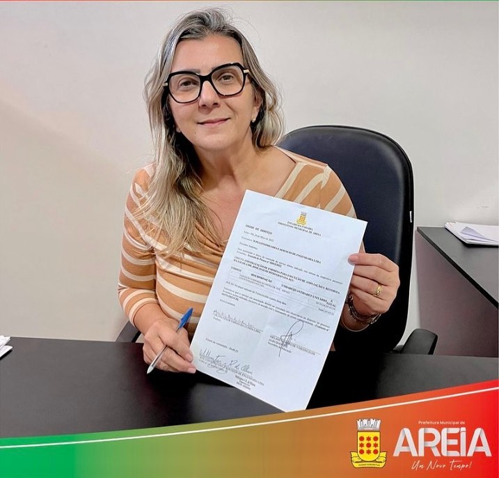 Prefeita de Areia assina ordem de serviço para reforma e ampliação de mais uma escola da rede municipal de ensino