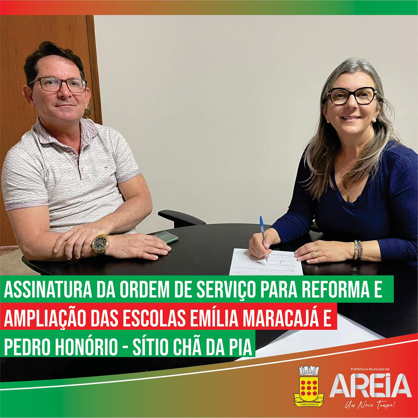 Prefeita de Areia assina ordem de serviço para reforma e ampliação de mais duas Escolas