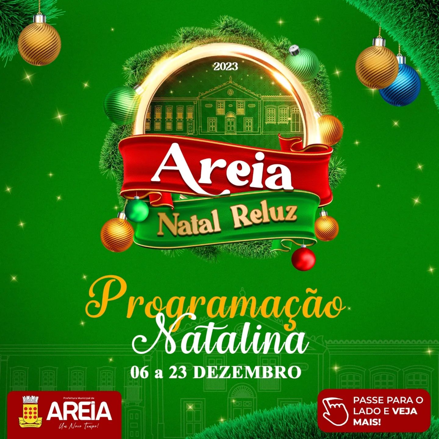 Prefeitura de Areia divulga a Programação Natalina do Natal Reluz 2023!