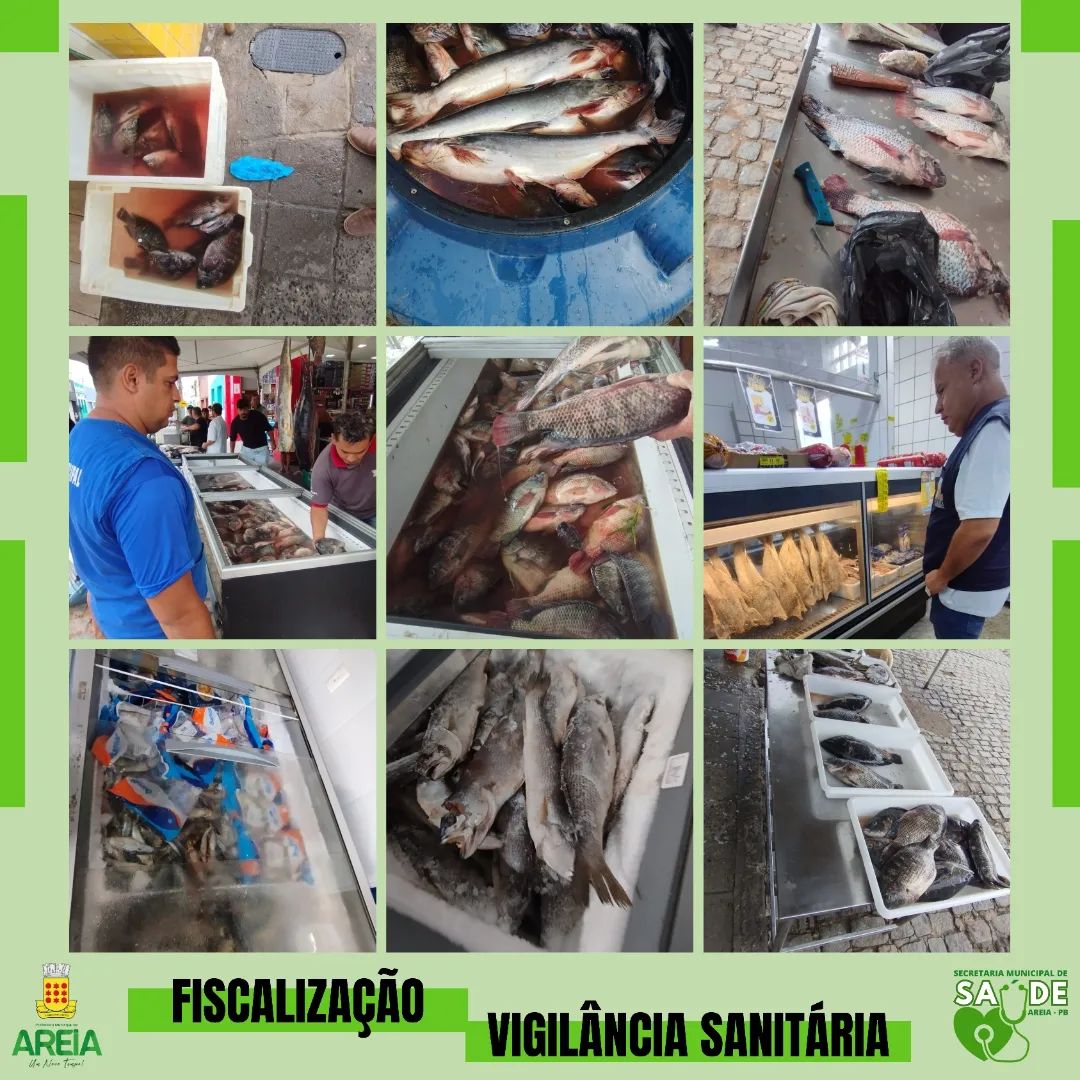 Durante a Semana Santa Vigilância Sanitária de Areia fiscaliza armazenamento e as condições dos peixes comercializados